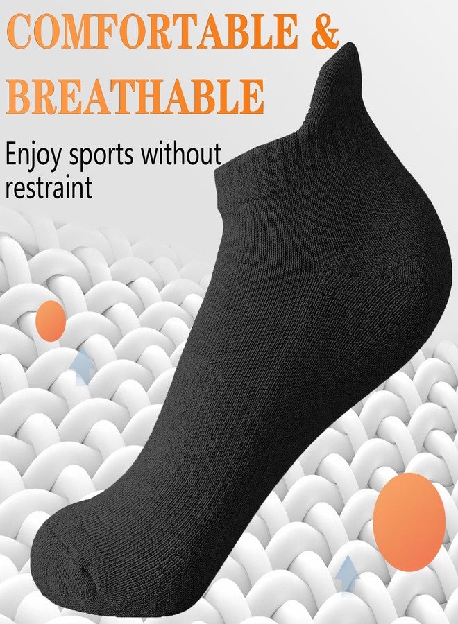 IMAGERIO Ankle Socks for Women and Men, Athletic Running Low Cut Sports No Show Socks Anti-Blister Unisex 6 Pairs -Black+White - Image 4